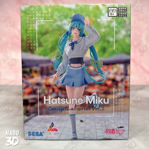 Hatsune Miku Conceptual Series Vol. 2 Figure Luminasta SEGA Blue Cap Hat US - Picture 2 of 7